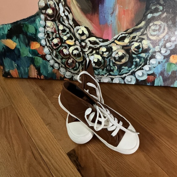 Lauren Ralph Lauren Brown and White Sneakers - Picture 3 of 4